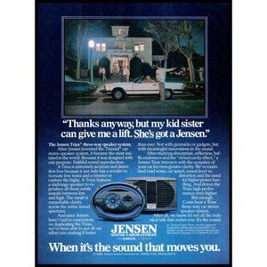 1981 Jensen Sound Car Stereo Speakers Vintage Print Ad Mercedes Convertible Art